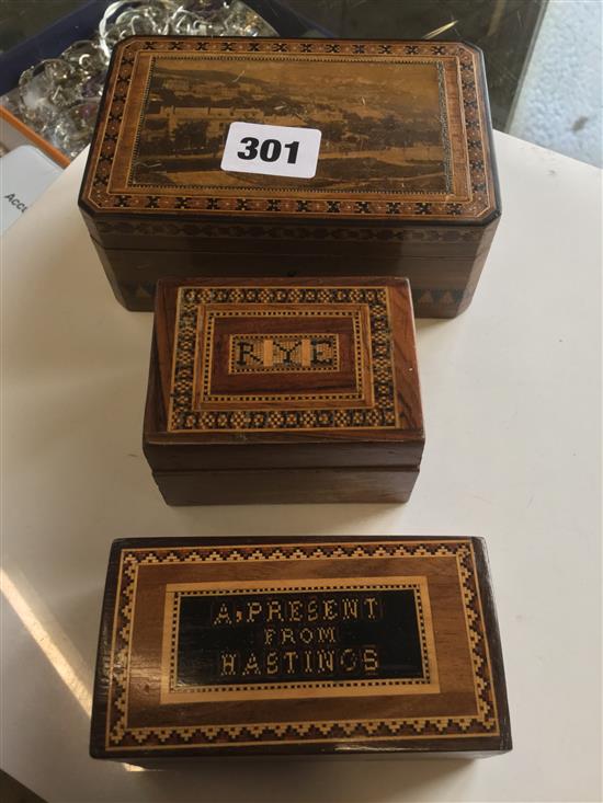 Tunbridge Ware - Hastings & Rye boxes & photographic box